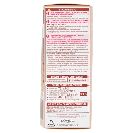 L'Oreal Paris Colorazione permanente senza ammoniaca, Riflesso Universale, Biondo Chiaro 8U